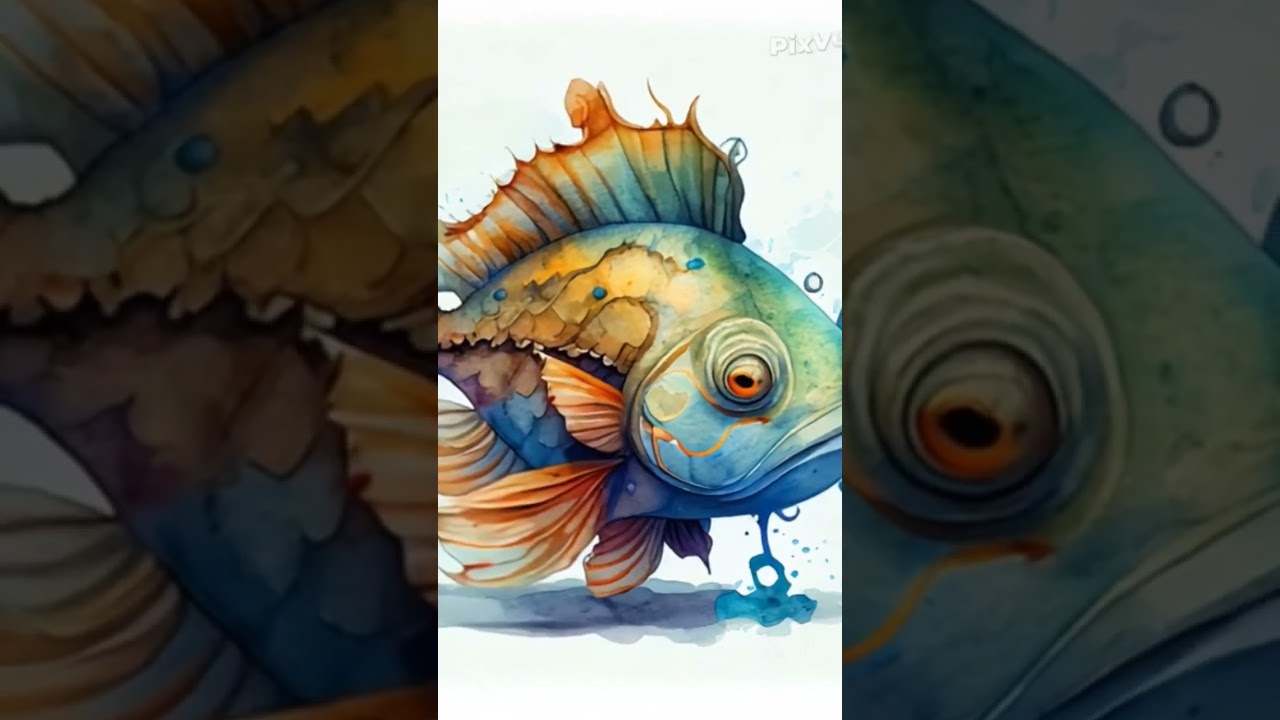 Watercolor Fish Painting | Stunning Ocean Art"2. "Colorful Fish Art in Watercolor | Creative Sea