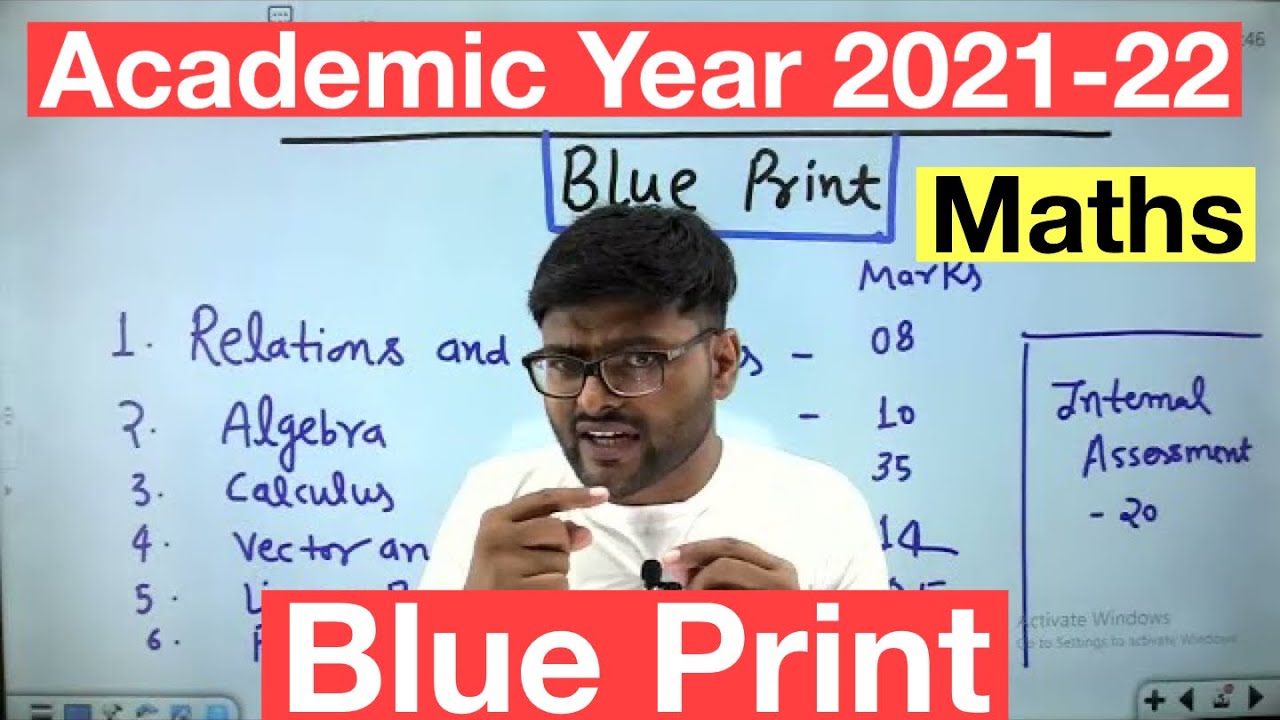 class 12 Maths  I Academic Year 2021-22 I Blue Print Analysis I Class 12 Maths Marks Distribution