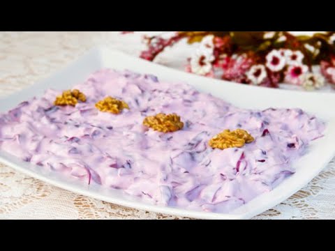 YOĞURTLU MOR LAHANA SALATASI TARİFİ YOĞURTLU MOR LAHANA SALATASI TARİFİ