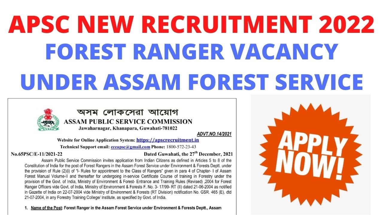 APSC Recruitment 2022: Forest Ranger under Assam Forest Service (AFS ...
