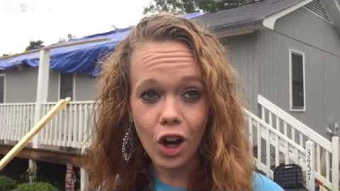 Rebecca Ammons heard thr storm coming and hunkered...