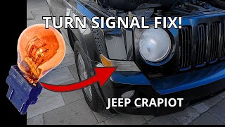 Jeep Patriot Front Turn Signal Bulb Replacement (2007-2017) No Light Fix! Front Blinker DIY