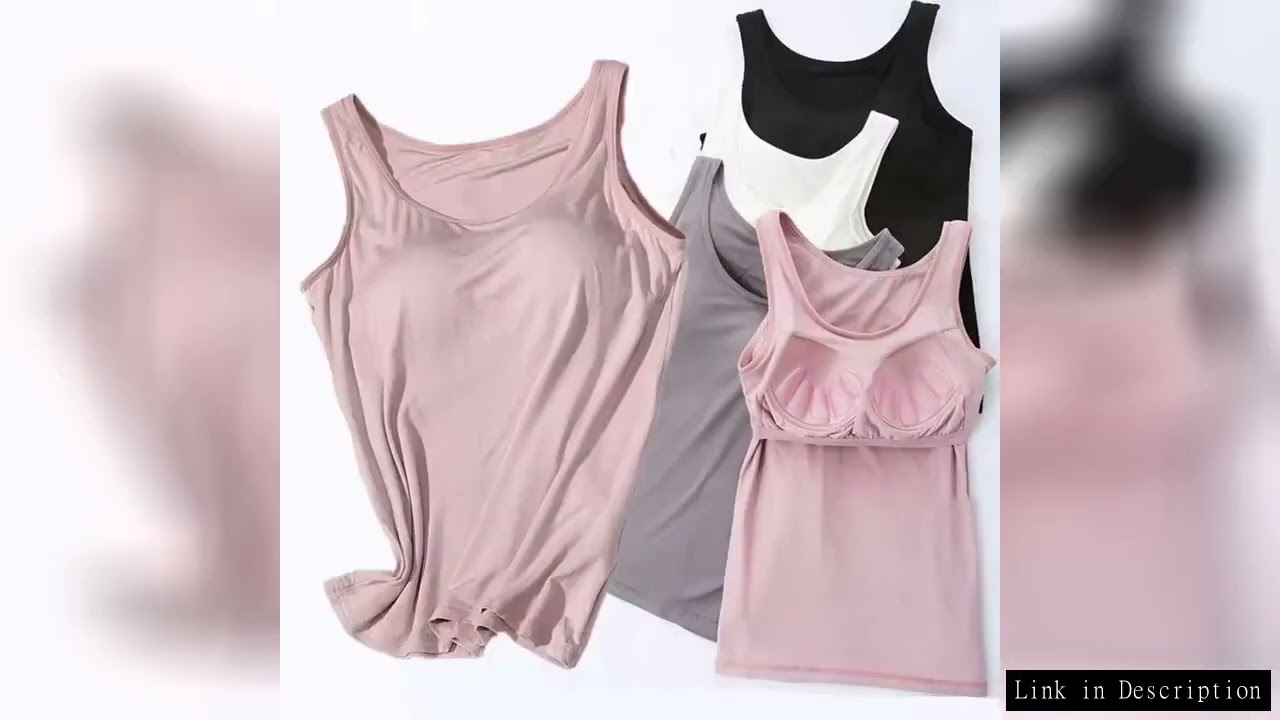 Women's Vest Tops With Built In Padded Bra Vest Slim Fit Tank Tops Sexy Shirts Feminino Casual Under