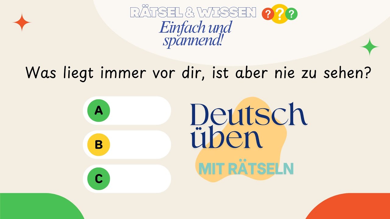 ألغاز ممتعة لتعلّم الألمانية | اختبر ذكاءك وطوّر مفرداتك!  -  Spannende Rätsel zum Deutschlernen