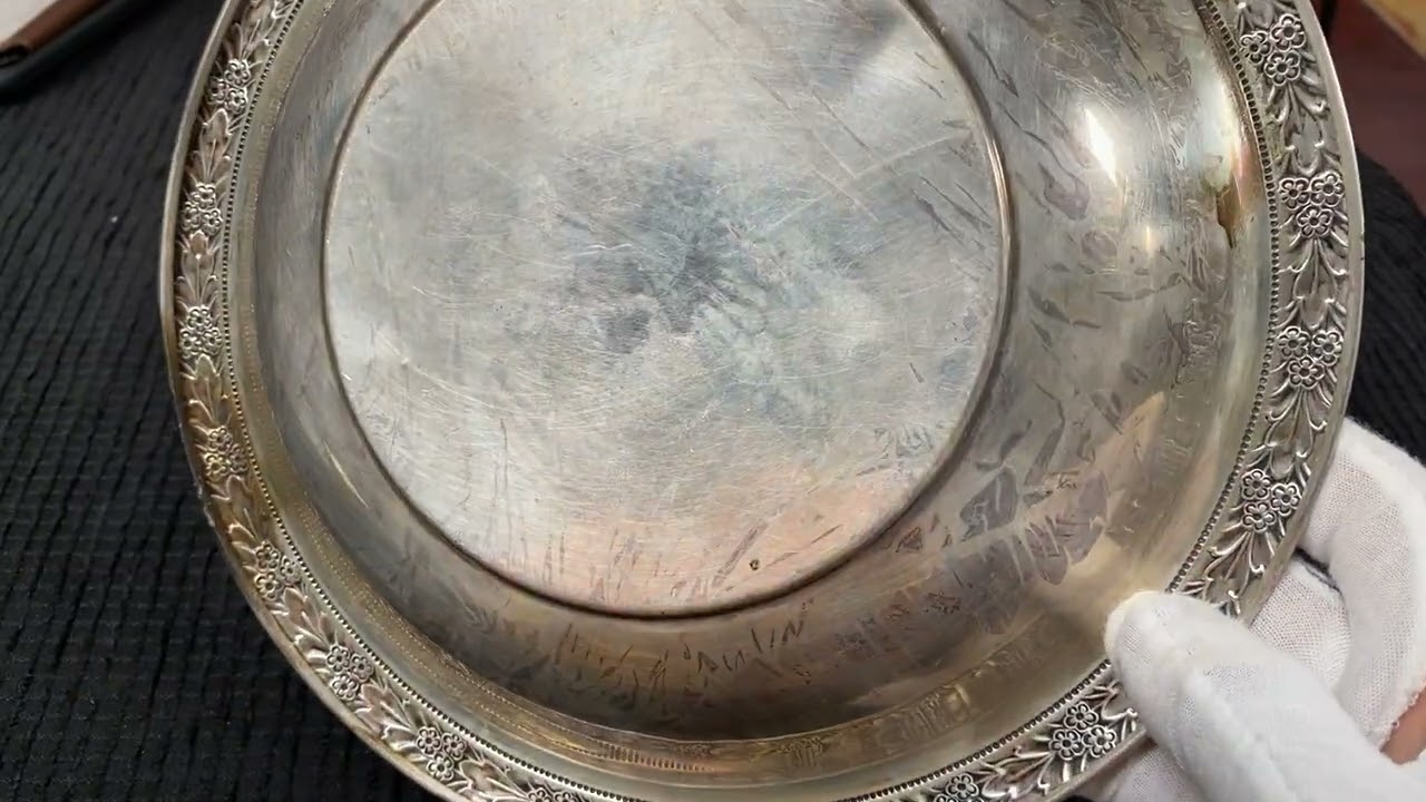 Sterling silver Fruit Bowl with Repousse Border