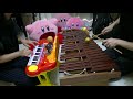 アンパンマンピアノと卓上木琴でカービィ「グリーングリーンズ 」弾いてみたらバイキンマンが邪魔w