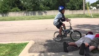 7 Year old BMX Rider Jumps over 1, 2, then 3 People!!