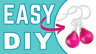 How to Wire Wrap a Briolette /  Drop Style Bead Dangle Easy DIY Earrings Tutorial for Beginners