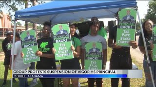 Students, alumni of Vigor High School hold protest to demand return of principal