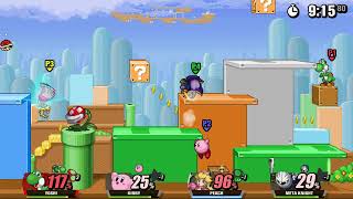 Super Smash Flash 2 Beta v1.4 Free For All - Yoshi Vs Kirby Vs Peach Vs Meta Knight #1520