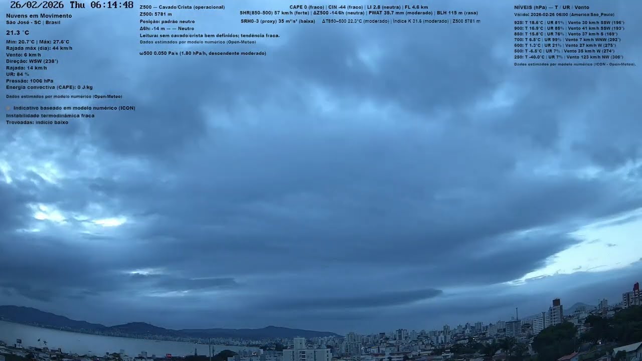 26/02/2026 - Time-lapse das Nuvens |Últimas 24h 