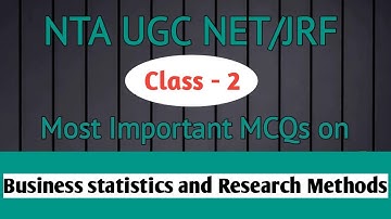Class 2 | UGC NET Paper 2 Commerce | Most Important MCQs for Business Statistics and Research Method