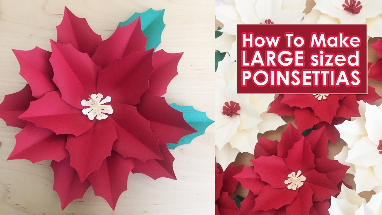 DIY Paper Poinsettias Large How to Make Poinsettias Christmas