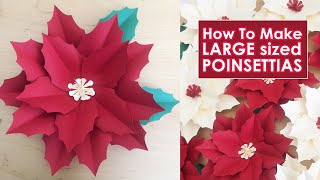 DIY Paper Poinsettias Large | How to Make Poinsettias | Christmas Decorations | Easy Paper Flower