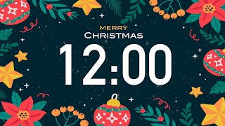 12 Minute Christmas Timer 🔕 No Music (4K) ☃️ - with Alarm Sound Profile