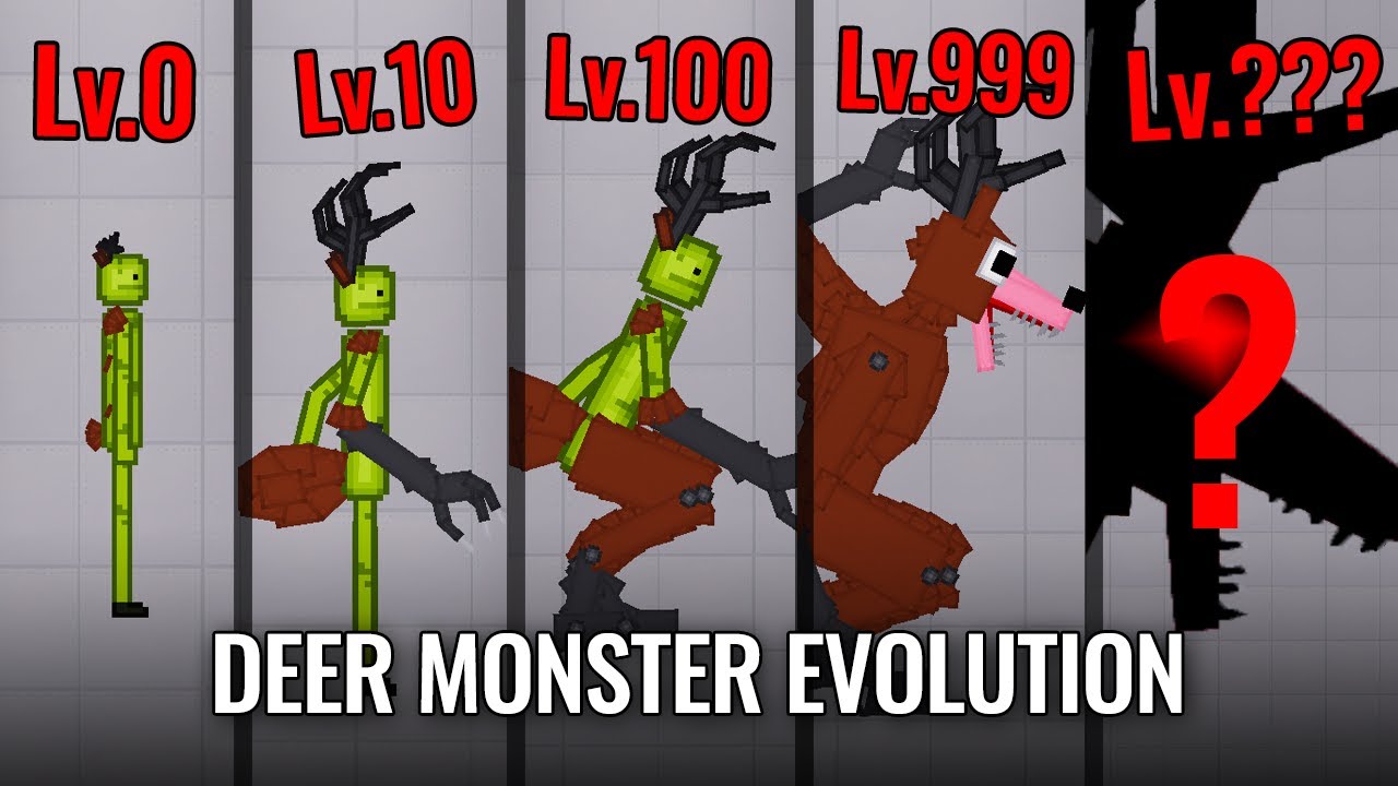 Evolution Of THE DEER MONSTER in Melon Playground - 99 Days In The Forest - People Playground