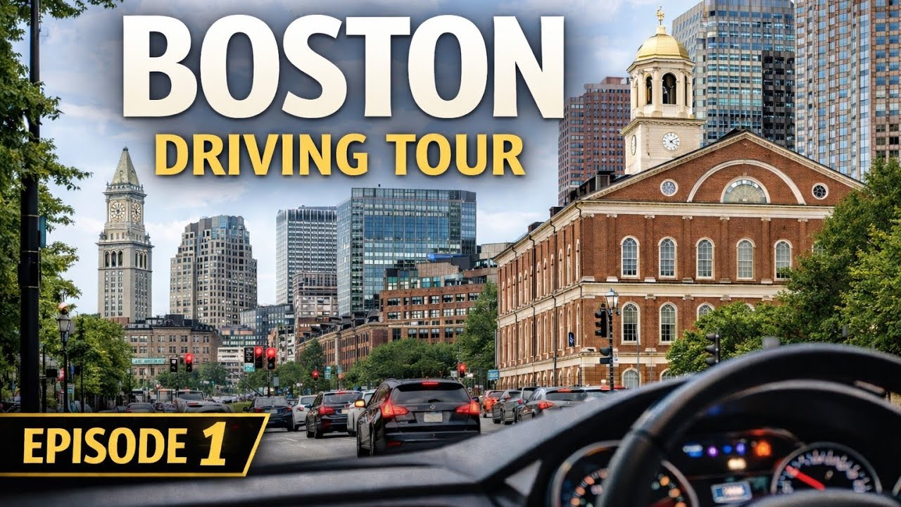 Boston Downtown Driving Tour (Episode 1) | ASMR City Drive | 4K UHD
