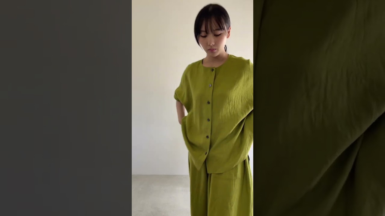 リネンのコーディネート164cm#浜松#HUIS#遠州織物#シャトル織機  