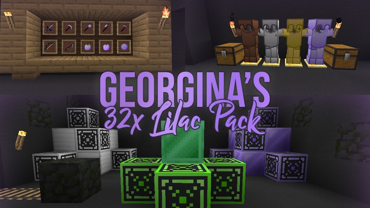 MY FIRST EVER TEXTURE PACK! - 1.8 PvP lilac pack - YouTube