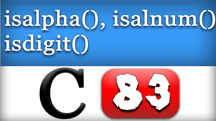 isalpha, isalnum, isdigit String functions in C Programming Video Tutorial