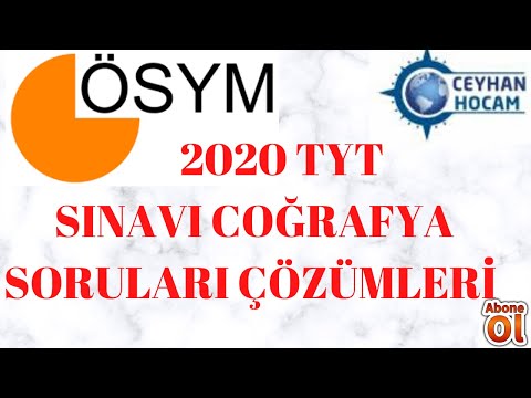 1) Ceyhan Hocam 2020 TYT COĞRAFYA SORULARI ÇÖZÜMLERİ Mehmet CEYHAN #2020 TYT SORULARI