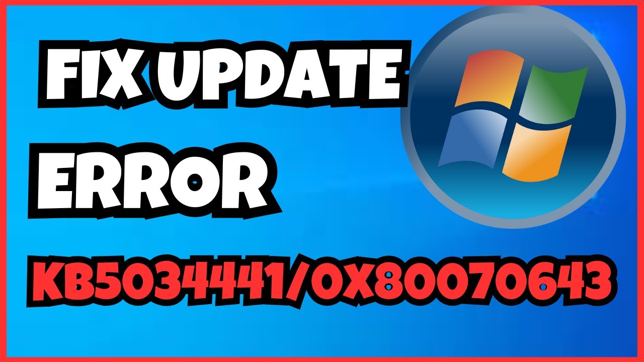 How to Fix KB5034441 or 0x80070643 Windows Update Error | Easy Step-by ...