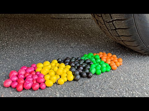 Kolorowe orzechy i wiele rzeczy vs koło samochodu | Crushing Crunchy & Soft Things by Car