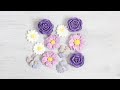 royal icing flowers. How to pipe 4 kinds of flowers with one tip.