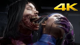 Mortal Kombat 11 - Mileena All Fatalities, 4 Brutalities \& Fatal Blow (4K 60FPS)