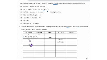 OCR GCSE Computer Science - Trace Tables (EXAM BREAKDOWN)