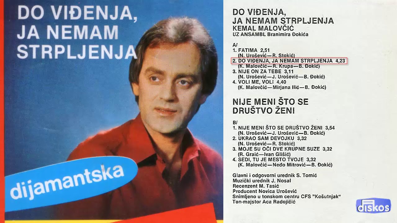 Kemal Malovcic - Do vidjenja, ja nemam strpljenja - (Audio 1983)