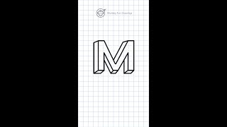 very easy how to draw 3D letter M 3D M drawing