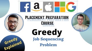 Job Sequencing Problem  || Greedy 15 || Placement Preparation Series|| GFG ||