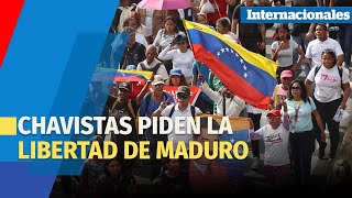 Simpatizantes Del Chavismo Se Movilizan Por La Libertad De Maduro Y En Respaldo A Delcy Rodríguez