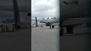 Lancaster bomber and spit fire