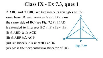 CBSE NCERT CLASS 9 MATHS EXERCISE 7.3 QUESTION 1 | class 9 maths ex 7.3 ques 1