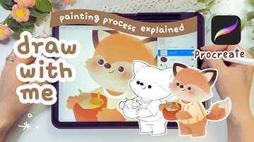 Procreate Tutorial✎Draw a Fox  (step by step speed paint)How to Draw Book Illustration Style♡( ◡‿◡ )