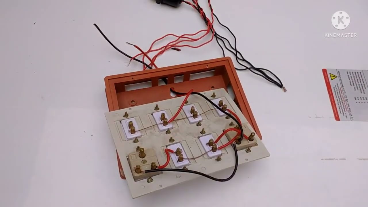 Switch board connection wiring with load (bulb)