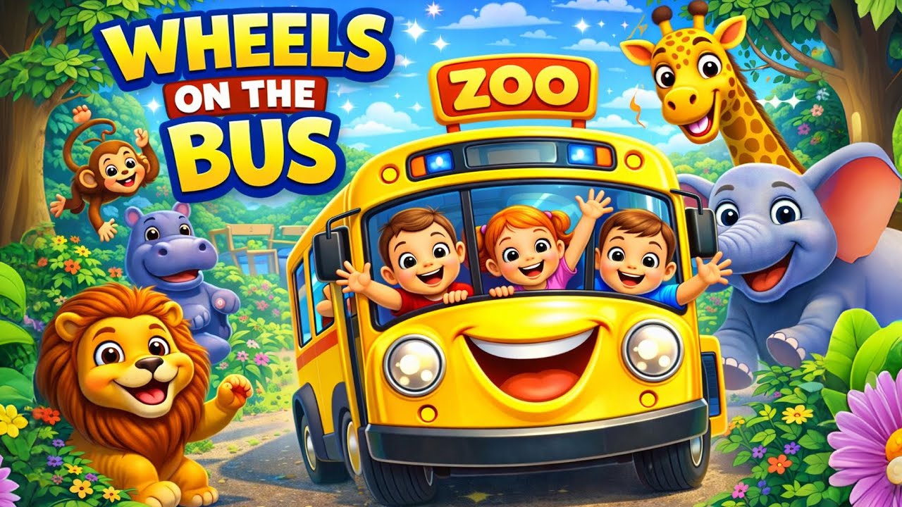 The Wheels on the Bus 🚌🦁 | Zoo Adventure | Animals Dance | Kids Songs & Nursery Rhymes