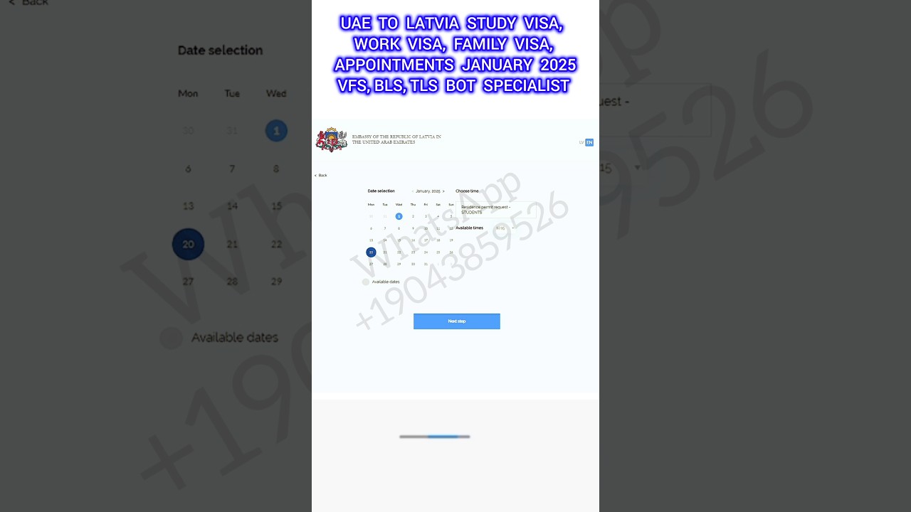 LATVIA STUDY, WORK, FAMILY REUNION, DOCUMENT LEGALIZATION VISA APPOINTMENTS, VFS GLOBAL BLS TLS BOTS