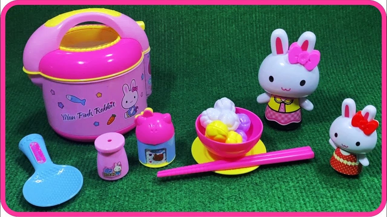 5 Minutes Satisfying With Unboxing Pink Rabbit Mini Breakfast Set ASMR ...