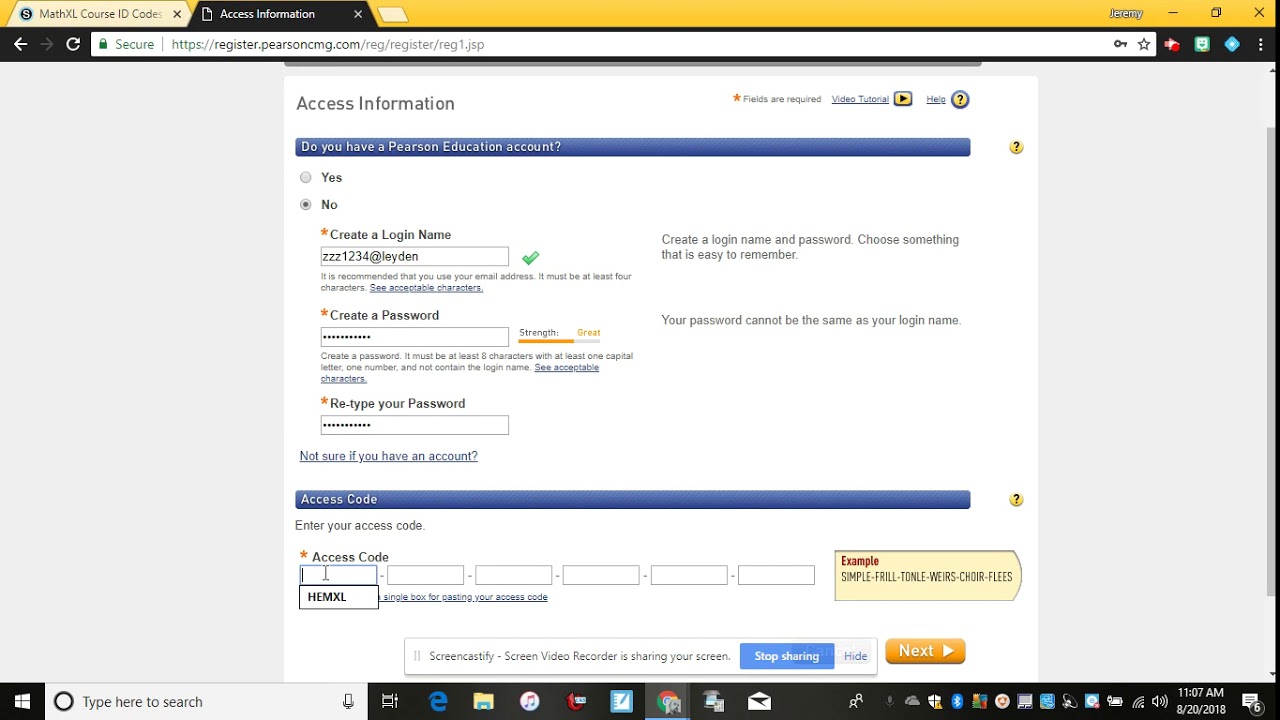 how to set up you mathxl account youtube