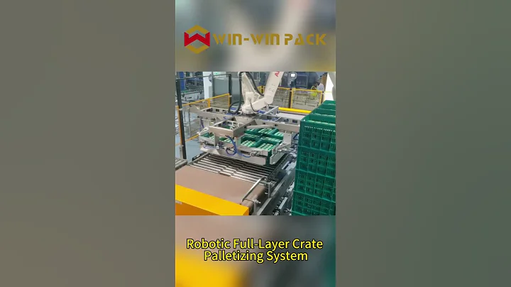Robotic full-layer crate palletizing system #palletizer #palletizing #machine #shorts #winwinpack