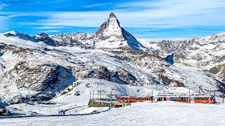 Riding the famous Matterhorn Railway from Zermatt to Gornergrat in Winter! 🇨🇭❄️