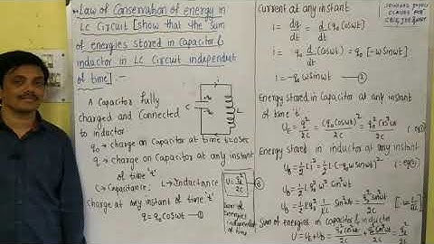 Alternating current class 12 // Law of conservation of energy in  LC oscillations part 7.9  srinivas