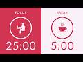 25/5 Pomodoro Timer with Red Noise 🎧 2-Hour Study with Me for Deep Focus & ADHD ✨