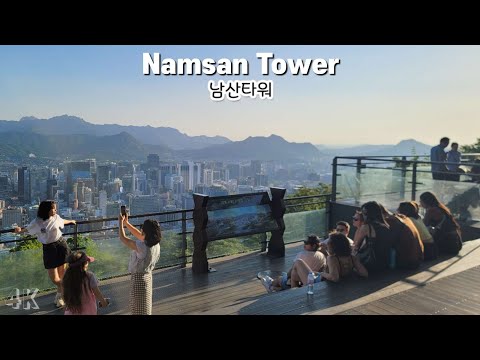   SEOUL KOREA 외국인 북적북적 남산타워 남산타워 케이블카 투어 남산타워 전망대 남산서울타워 명동 관광코스 N서울타워 Namsan Tower Tour 4K