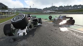F1 2017 - Crashes Compilation #1