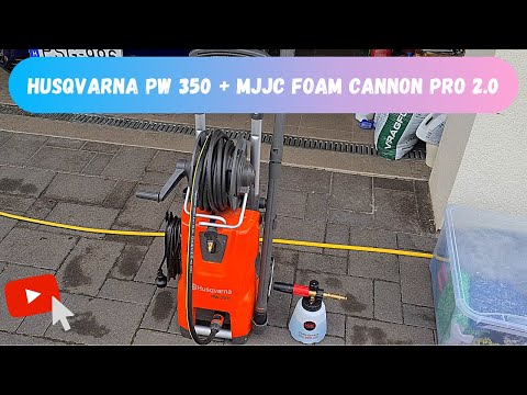 Husqvarna PW 350 test, with MJJC Foam Cannon Pro 2.0 and Dunking Biscuit Velvet shampoo