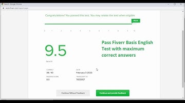 Fiverr Basic English Test Pass 100% marks 2020